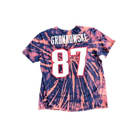 New England Patriots Rob Gronkowski Bleached Jersey Tee - Picture 2 of 3